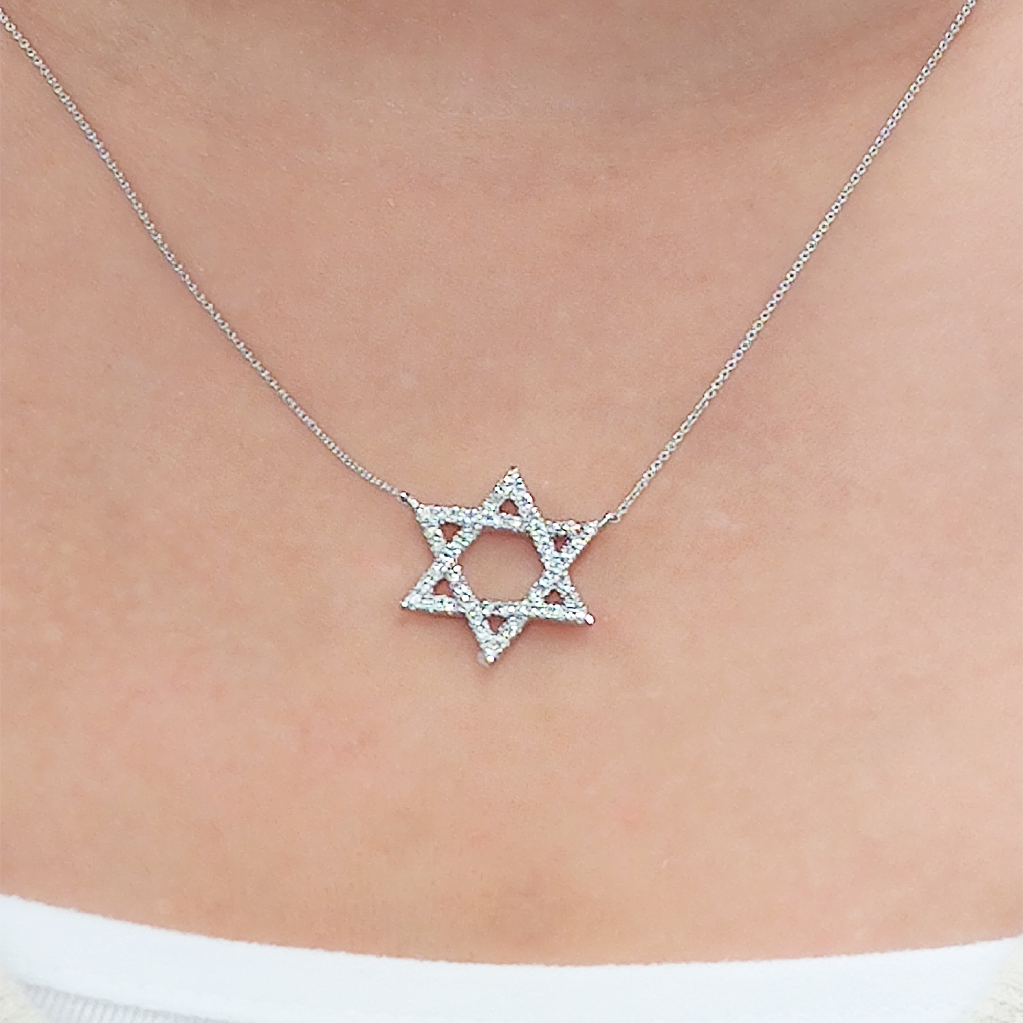 Diamond star of david on sale necklace